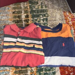 Kids Polo by Ralph Lauren Striped Polo Shirt - Multicolor sz 8  2 shirts